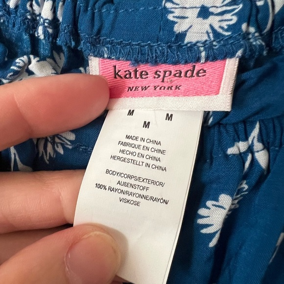 Kate Spade Macaw Blue Floral Romper - Size M - NWT - Picture 9 of 12